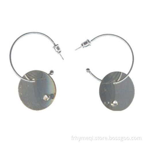 Feather Stud Earrings with Rhinestone